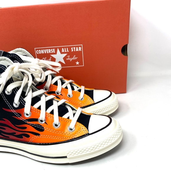 Converse Chuck 70 All Star High Top Flames Black Women's Canvas Sneakers 165024C - Picture 8 of 10